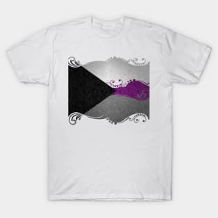 Fancy Swooped and Swirled Demisexual Pride Flag Background T-Shirt